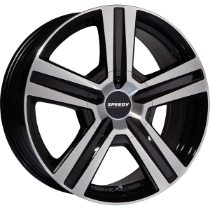 Speedy Liberator 17X7.5 5X100 Gloss Black Machined Face Wheel & Tyre Package