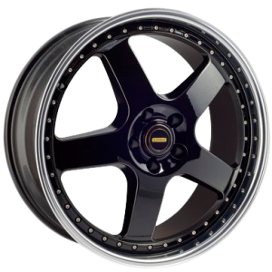 SIMMONS FR1 GLOSS BLACK POLISH LIP 19X8.5 5X114.3