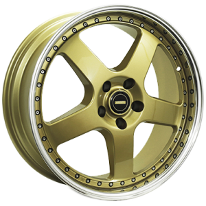 SIMMONS FR1 GOLD POLISH LIP 18X8.5 5X114.3