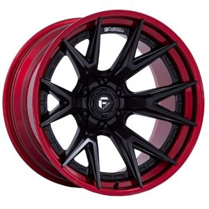 Fuel Catalyst Fc402 20X9 6X139.7 Matte Black Candy Red Lip Wheel & Tyre Package