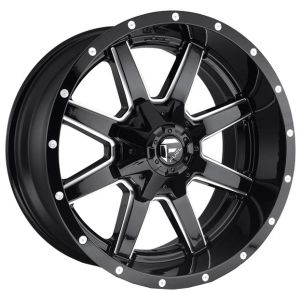 Fuel Maverick 22X9.5 6X139.7 Black Milled Accents Wheel & Tyre Package