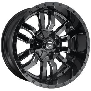 FUEL SLEDGE GLOSS BLACK MILLED 22X9.5 6x135