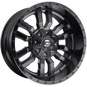Fuel Sledge 22X9.5 6X139.7 Matte Black With Gloss Black Lip Wheel & Tyre Package