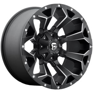 Fuel Assault 22X9.5 8X180 Matte Black Milled Accents Wheel & Tyre Package