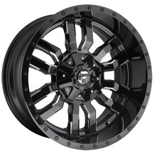 FUEL SLEDGE GLOSS BLACK MILLED ACCENTS 22X9.5 8X170