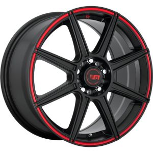 Motegi Racing Mr142 Cs8 17X7 5X100 Satin Black Red Stripe Wheel & Tyre Package