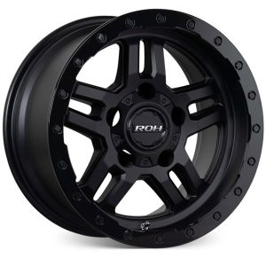 ROH HAMMER MATT BLACK GLOSS LIP 16X8 6x139.7