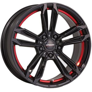 SPEEDY REDBACK GLOSS BLACK RED UNDERCUT 16X7 5X114.3