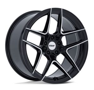 TSW SLIPSTREAM TW008 GLOSS BLACK MACHINED FACE 19X8.5 5X114.3