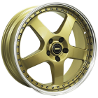 Simmons Fr1 18X8.5 5X114.3 Gold Polish Lip Wheel & Tyre Package