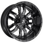 Fuel Sledge 20X9 5X150 Gloss Black Milled Accents Wheel & Tyre Package