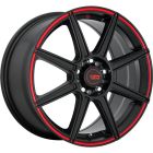 Motegi Racing Mr142 Cs8 15X6.5 5X100 Satin Black Red Stripe Wheel & Tyre Package