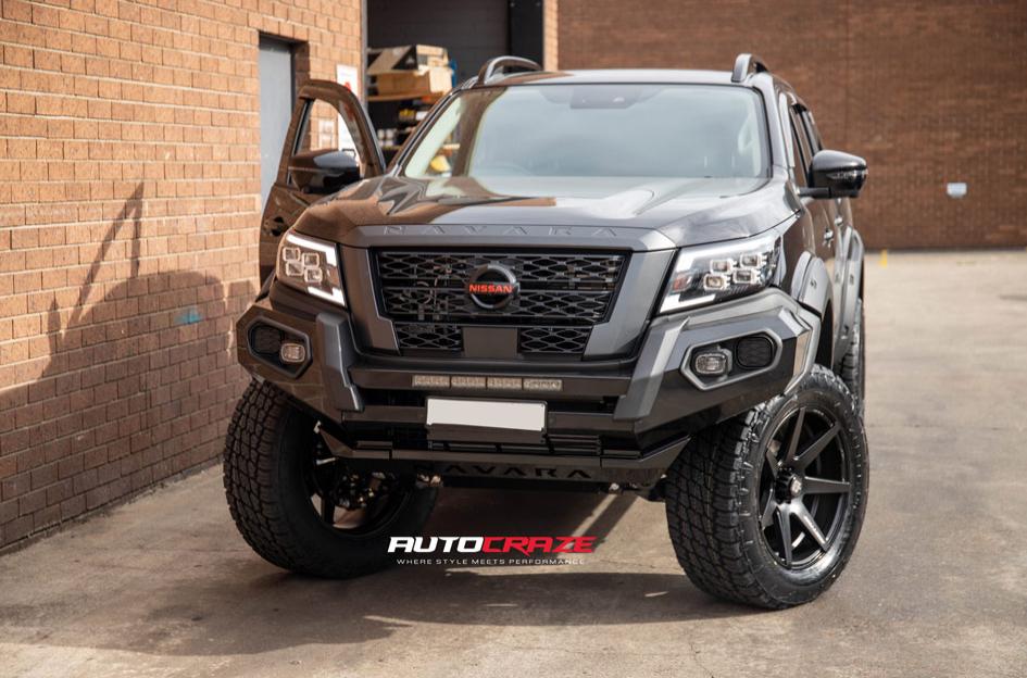 NISSAN NAVARA AVALANCHE MATTE BLACK FRONT MILLED