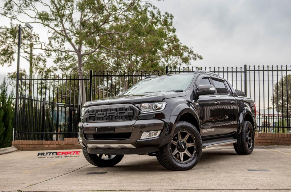 FORD RANGER GD06 MATTE BLACK MACHINED FACE WITH DARK MATTE TINT