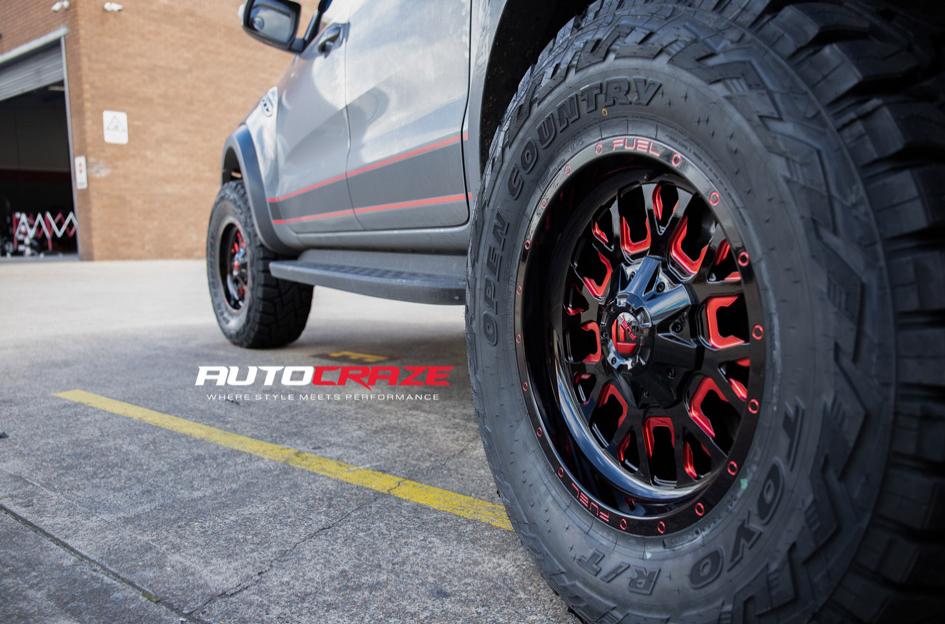 FORD RANGER RAPTOR STROKE GLOSS BLACK CANDY RED