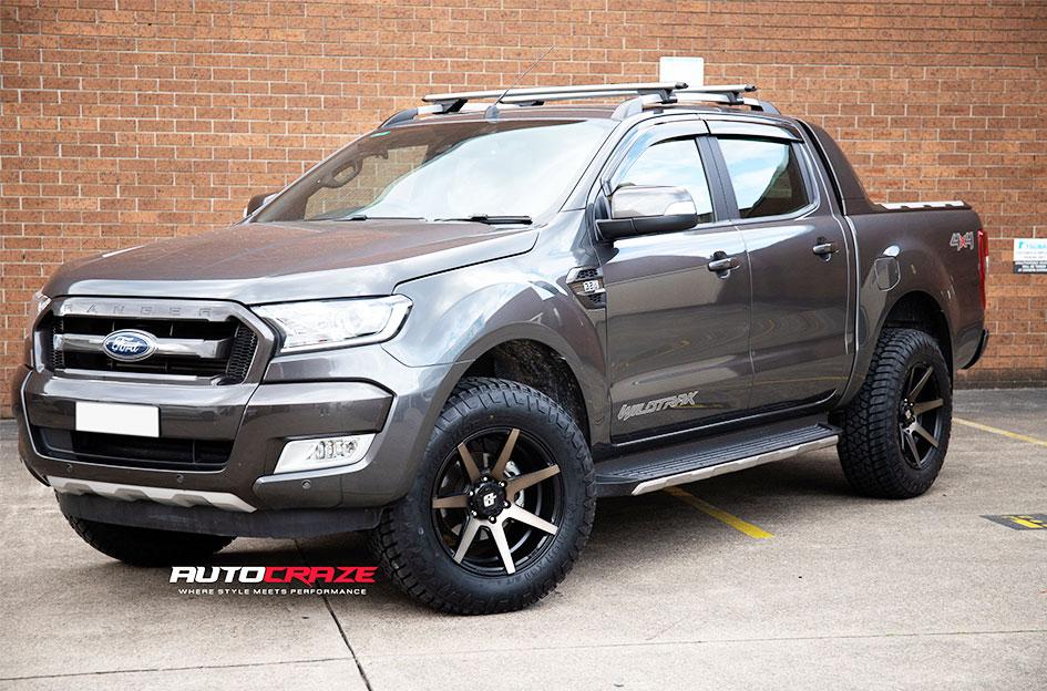FORD RANGER AVALANCHE MACHINED FACE MATTE BLACK DARK TINT