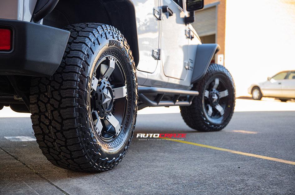 JEEP WRANGLER ROCKSTAR XD 2 MATTE BLACK W MACHINED ACCENTS