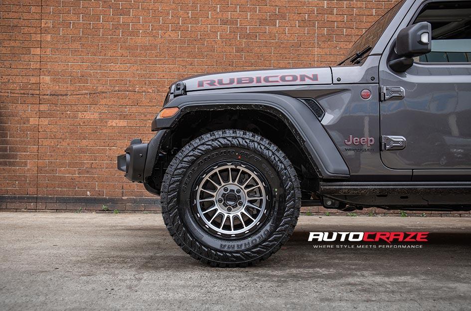 JEEP WRANGLER IMPACT KM542 SATIN BLACK MACHINED FACE
