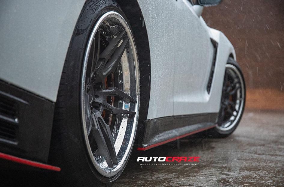 NISSAN GTR R35 FORGED ATTACK 5 MATTE CANDY BLACK POLISHED LIP 