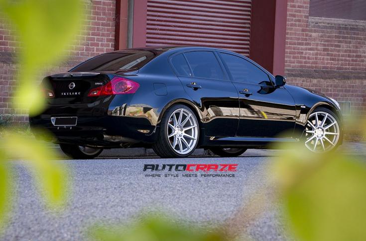 NISSAN 370GT ESSEN SILVER MACHINED FACE