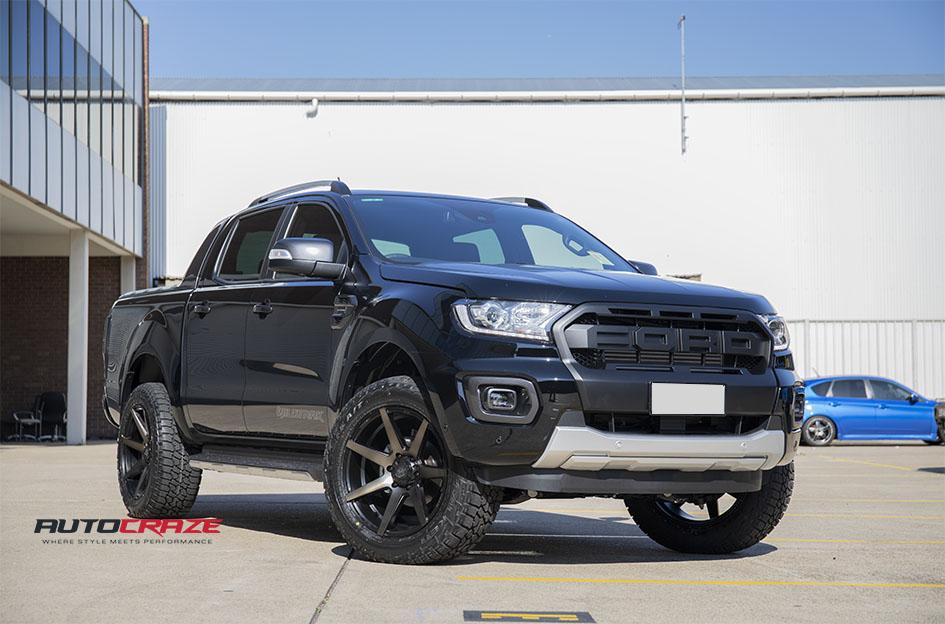 FORD RANGER AVALANCHE MACHINED FACE MATTE BLACK DARK TINT