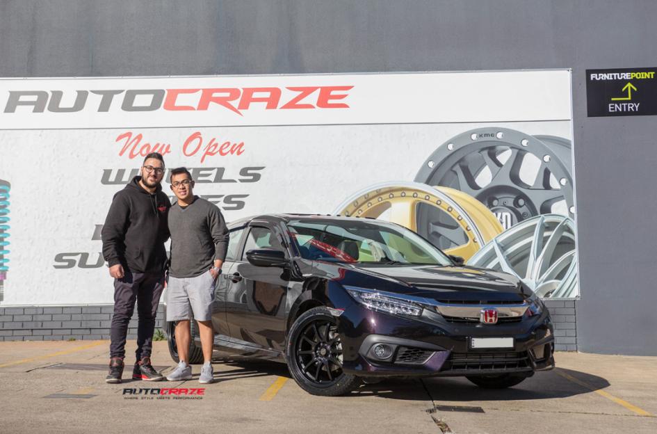 HONDA CIVIC 5 STUD ROTATE MATTE BLACK