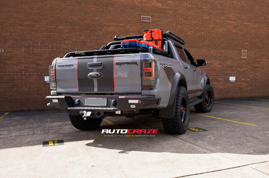 FORD RANGER RAPTOR STROKE GLOSS BLACK CANDY RED