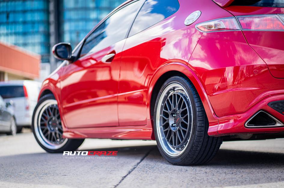 HONDA-CIVIC--5-STUD--ZR5--GUN-METAL-POLISHED-LIP