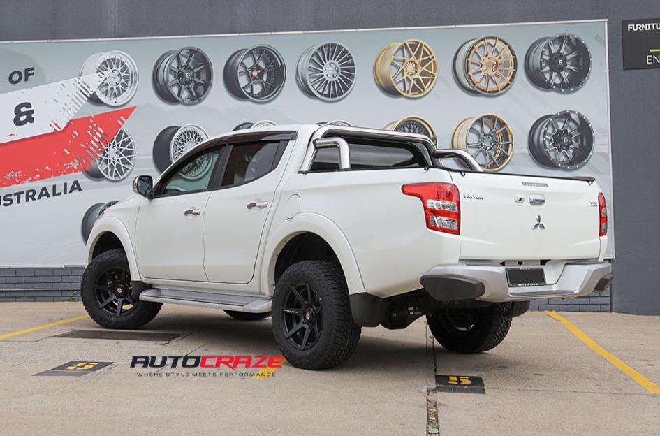 MITSUBISHI TRITON AVALANCHE MATTE BLACK MILLED FONT