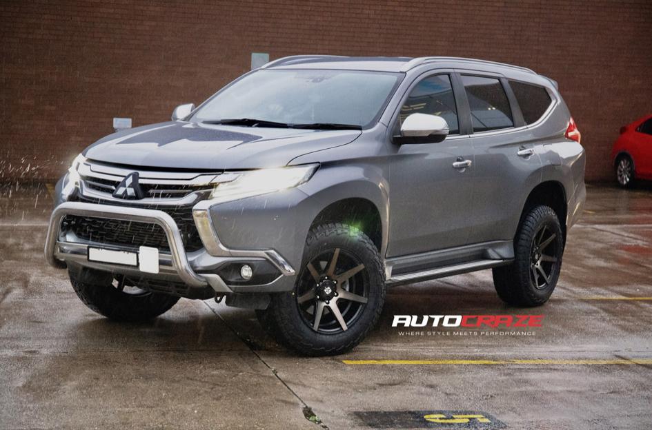 MITSUBISHI PAJERO AVALANCHE MACHINED FACE MATTE BLACK DARK TINT