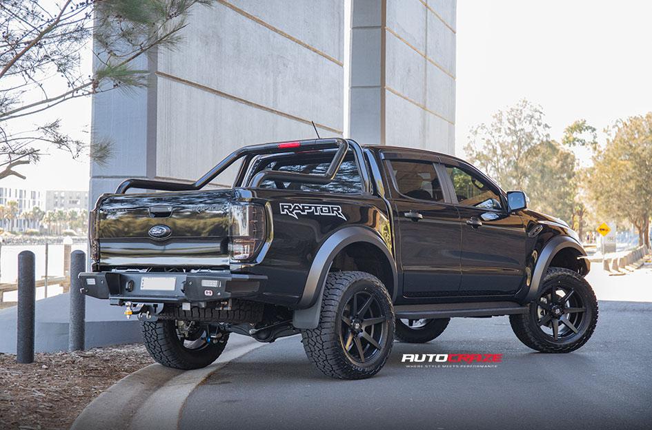 FORD RANGER RAPTOR AVALANCHE MATTE BLACK FRONT MILLED