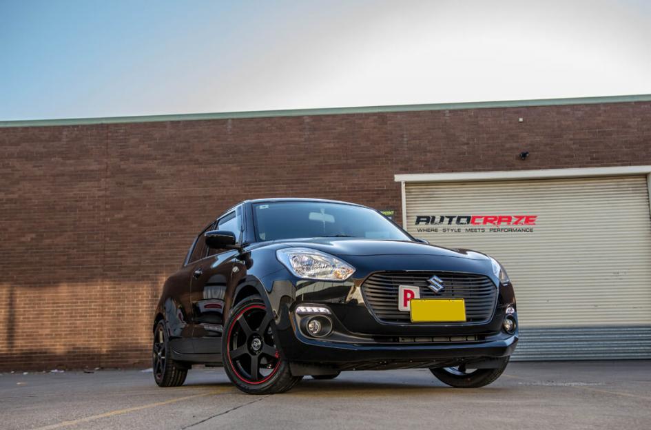 SUZUKI SWIFT MR116 MATTE BLACK RED EDGE