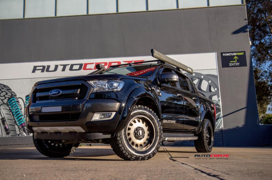 FORD RANGER GD03 MATTE BLACK MACHINED FACE WITH DARK MATTE TINT