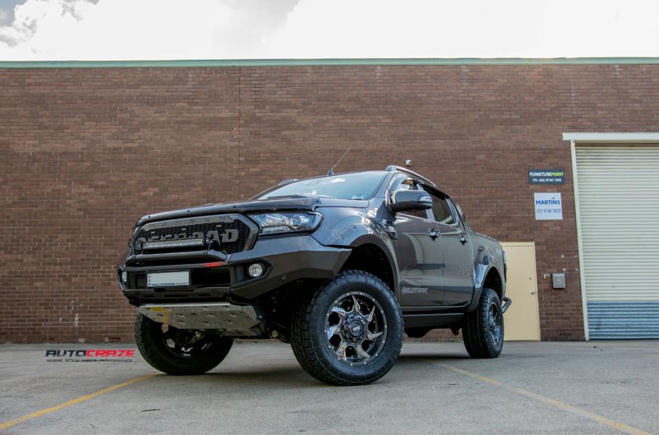 FORD RANGER GD01 GRAPHITE MILLED ACCENTS WITH CHROME INSERTS