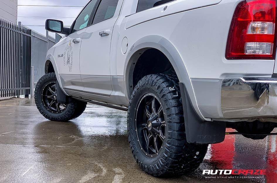 DODGE RAM MO970 SATIN BLACK MILLED ACCENTS
