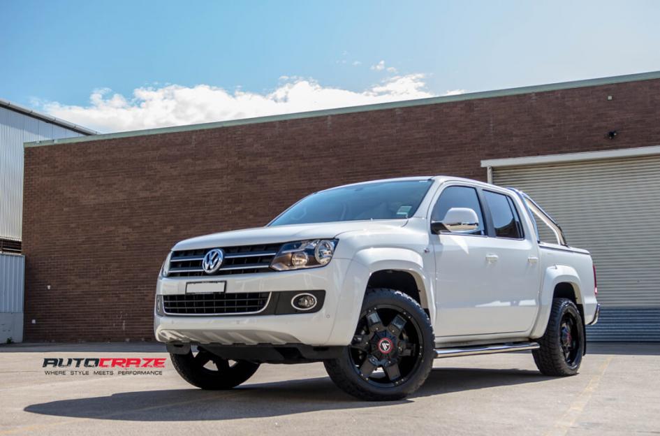 VOLKSWAGEN AMAROK AB811 SATIN BLACK MILLED W  GLOSS BLACK ACCENTS