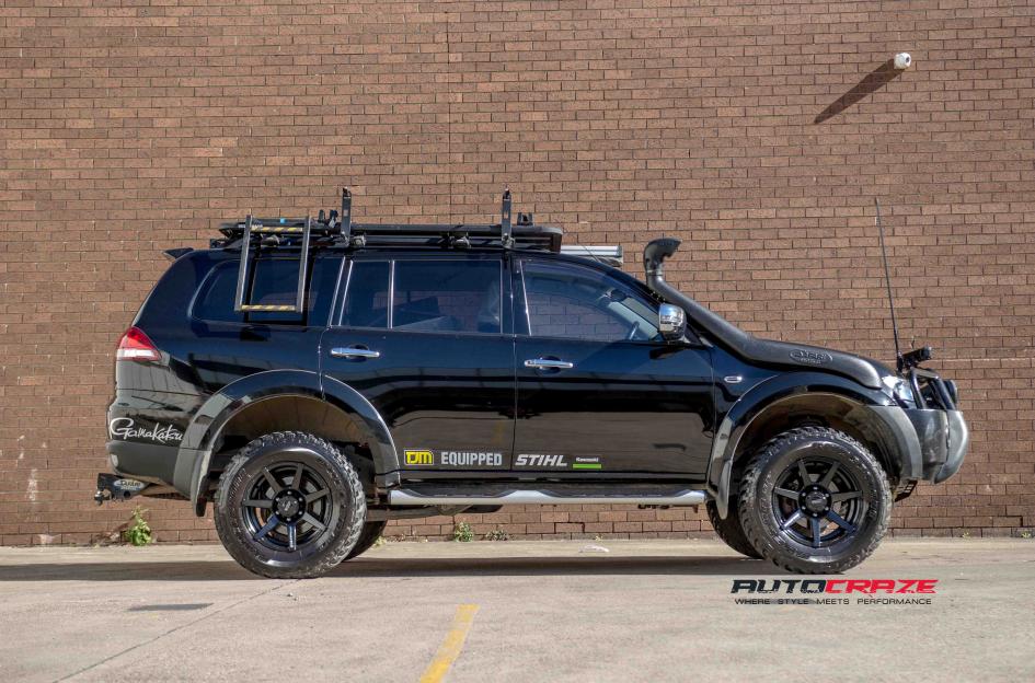 MITSUBISHI CHALLENGER AVALANCHE MATTE BLACK MILLED FONT