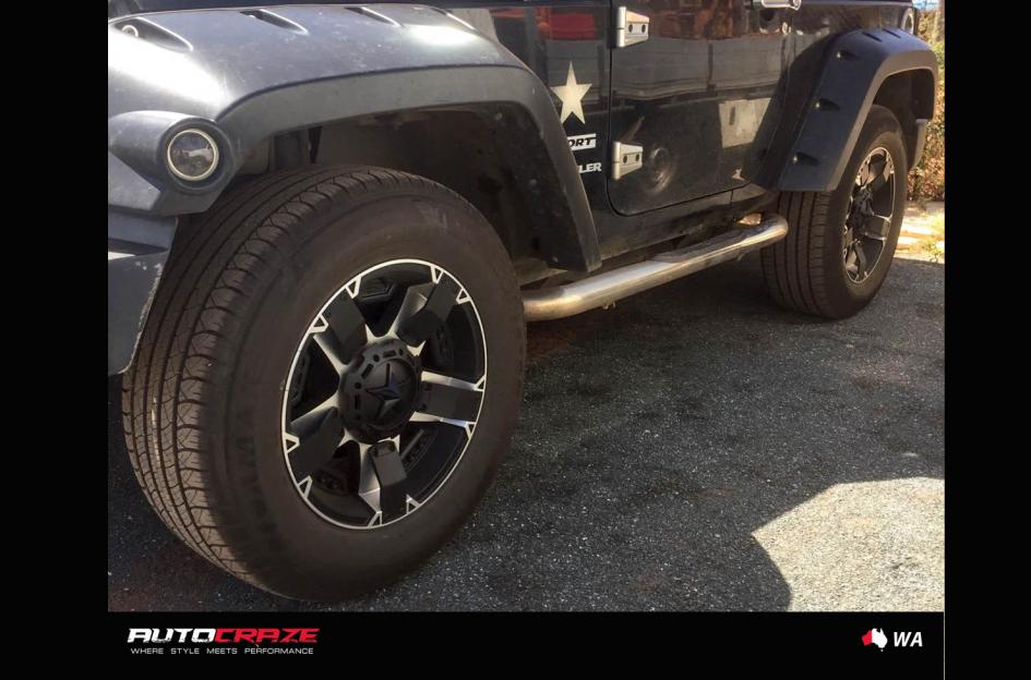JEEP WRANGLER ROCKSTAR XD 2 MATTE BLACK MACHINED FACE