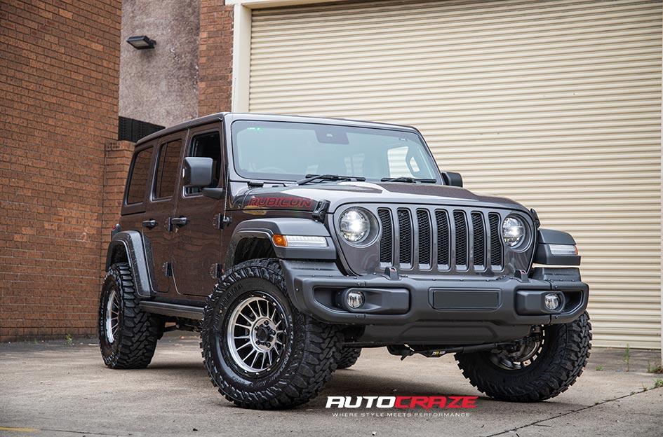 JEEP WRANGLER IMPACT KM542 SATIN BLACK MACHINED FACE