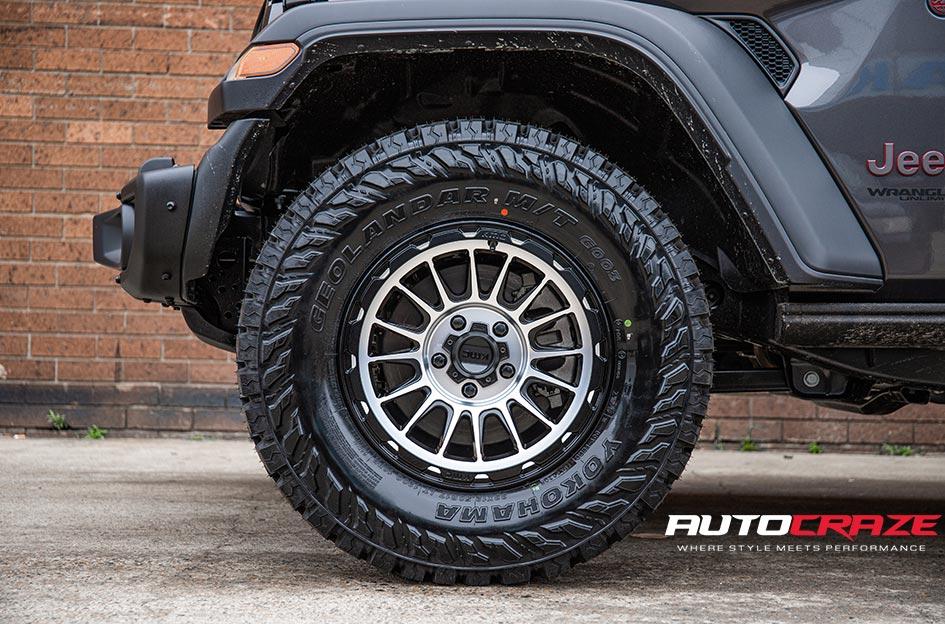 JEEP WRANGLER IMPACT KM542 SATIN BLACK MACHINED FACE