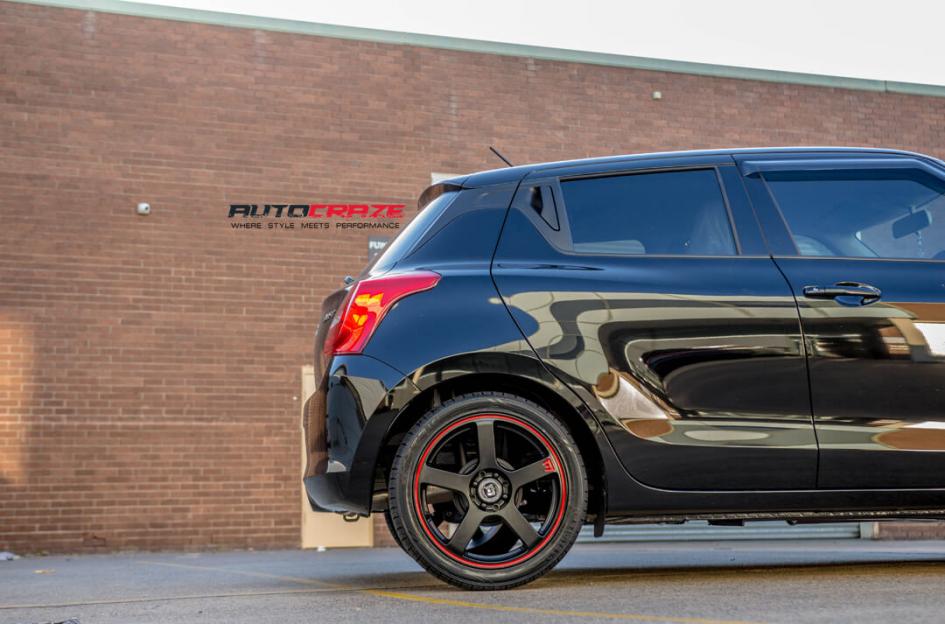 SUZUKI SWIFT MR116 MATTE BLACK RED EDGE
