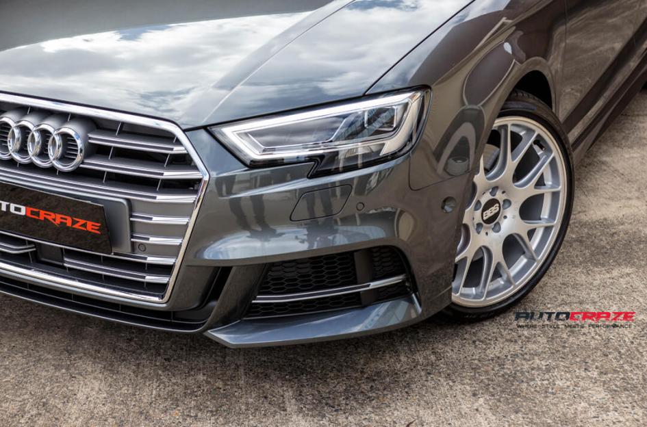 AUDI S3  2003 ONWARDS  CH R BRILLIANT SILVER WITH STAINLESS STEEL RIM PROTECTOR