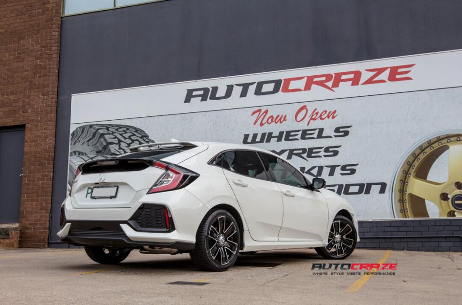 HONDA CIVIC 5 STUD ROK BLACK MACHINED FACE