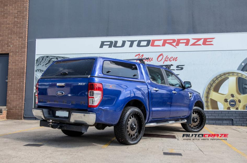 FORD RANGER GD03 MATTE BLACK MACHINED FACE WITH DARK MATTE TINT