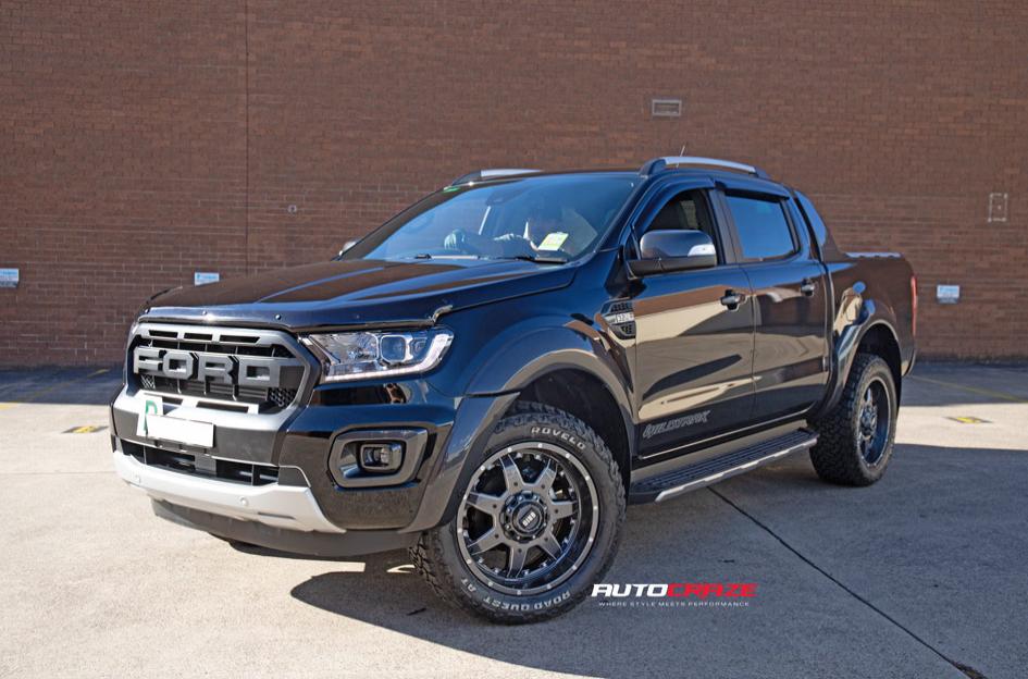 FORD RANGER GD01 GRAPHITE MILLED ACCENTS WITH CHROME INSERTS