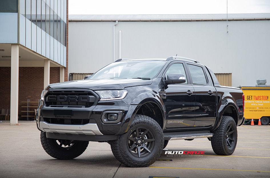 FORD RANGER AVALANCHE MATTE BLACK FRONT MILLED