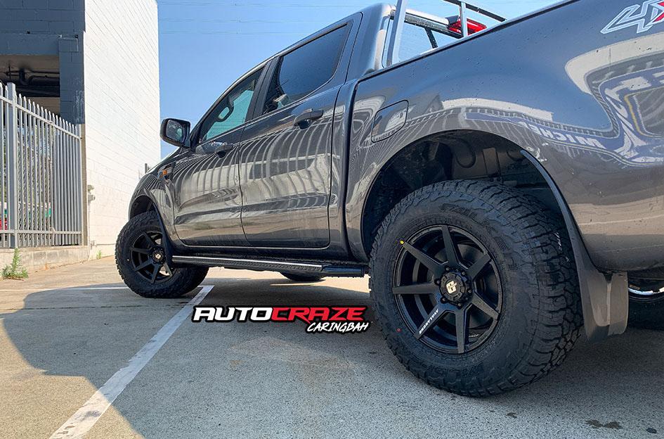 FORD RANGER AVALANCHE MATTE BLACK FRONT MILLED