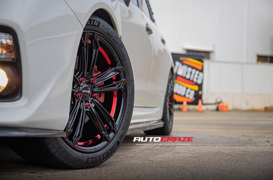 SUBARU WRX REDBACK PIANO BLACK RED UNDERCUT