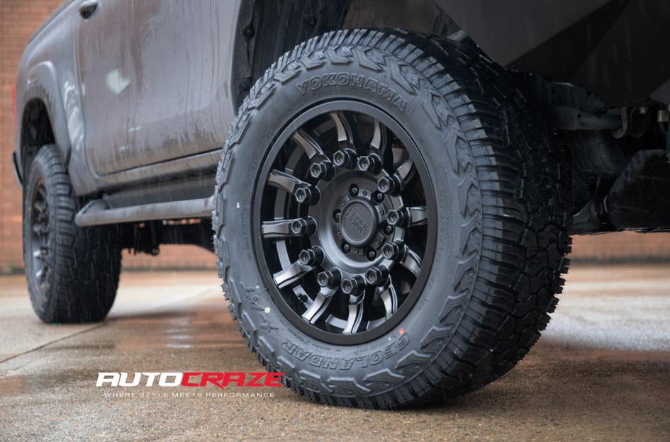 TOYOTA HILUX N80 4WD MISSION MATTE BLACK MACHINED TINTED SPOKES