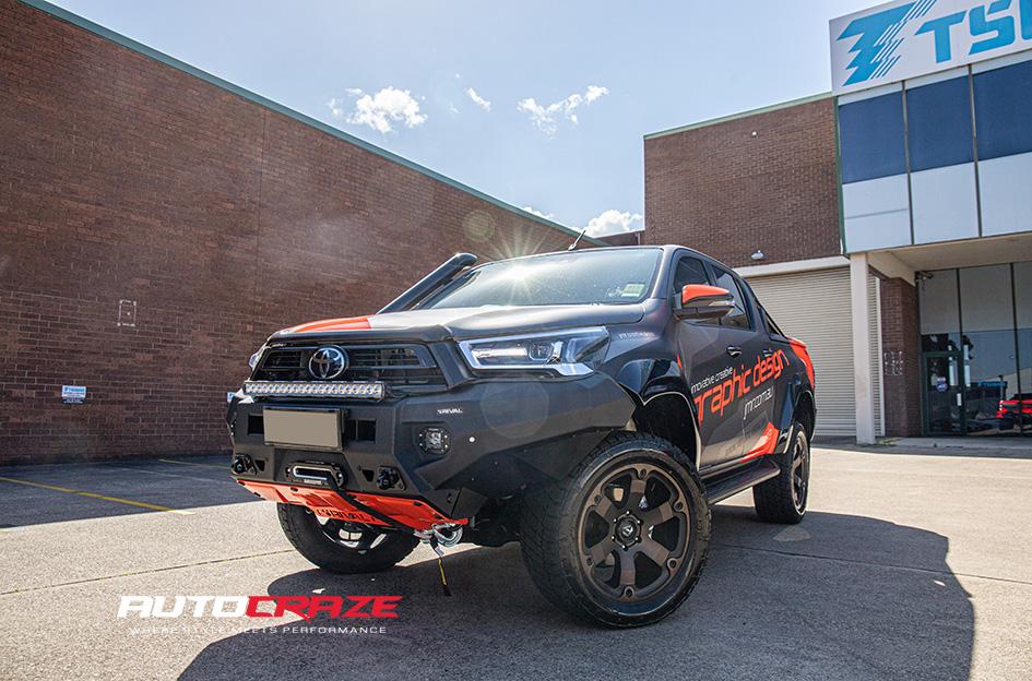 TOYOTA HILUX 4WD BEAST BLACK MACHINED WITH DARK TINT